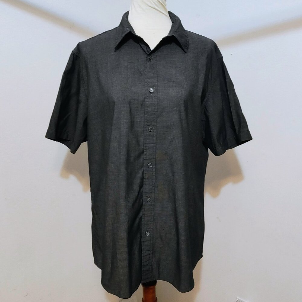 Men's Apt. 9 Dark Gray Short Sleeve Button Down Shirt L